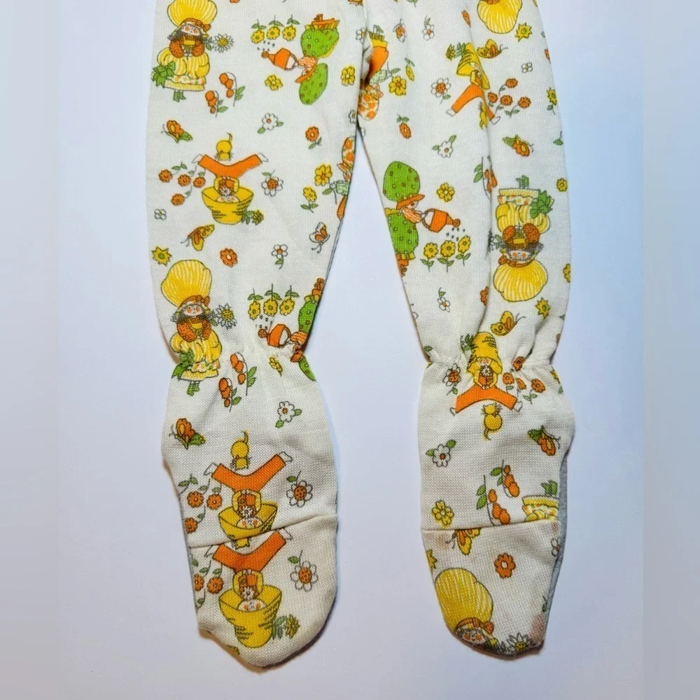 Vintage Carters Two Piece Snapable Footed Playsuit Size 12M